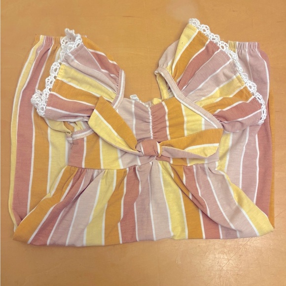 Jessica Simpson baby girl stripe and ruffles Romper size 6/9 months. So cute - Picture 1 of 4